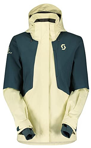Scott W Ultimate Dryo 10 Jacket Colorblock-Gelb-Grün - Daunen Warme wasserdichte Damen All-Mountain Skijacke, Größe M -