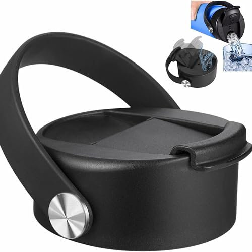 Lid for Hydro Flask, Lids 12 16 18 20 32 40 OZ Wide Mouth Hydro Flask, Cap Replacement Flip Lid for HydroFlask Wide Mouth Water Bottle Top Accessories, Black