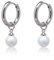 Limerencia Titan Creolen mit Anhänger, G23 Medizinische Hypoallergen Hängende Ohrringe mit Perlen Kubischer Zirkoniumdioxid für empfindliche Ohren Mode Damenschmuck (10mm, 8mm Perle)