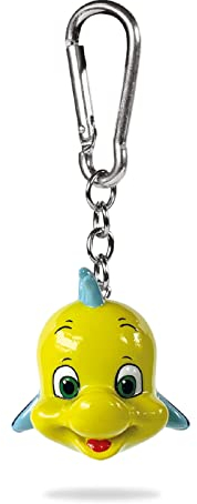 Pyramid International Disney Die Kleine Meerjungfrau Schlüsselanhänger (3D Flunder Design) Karabiner, Reißverschluss oder Rucksack Charm, Schlüsselanhänger für Männer und Frauen –