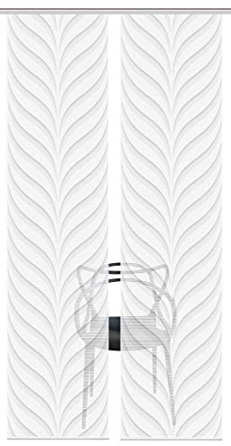 Vision S 80723 Schiebegardine Murray, Digitaldurck, Seidenoptik, 260x60 cm, Farbe:grau, Größe:260 x 60 cm, Anzahl:1x