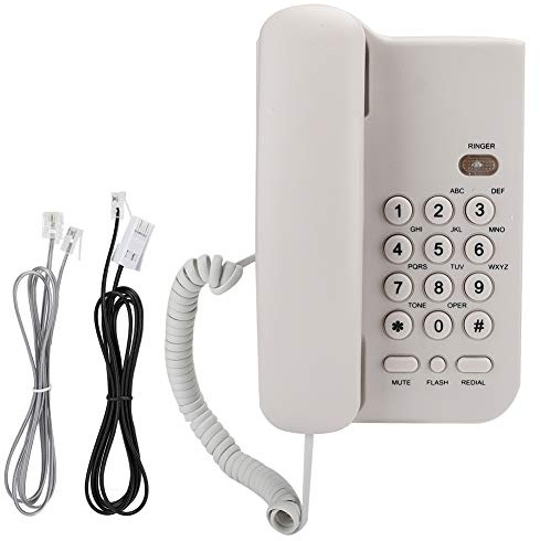 Schnurgebundenes Telefon, Nehmen Sie Hochwertiges ABS-Material an, Nehmen Sie Hochwertiges Handwerk an, für Hotel Phone (Weiss)