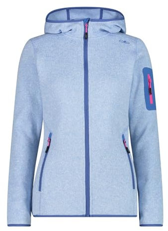 CMP Damen Strickjacke mit Fester Kapuze, Sky-Bianco, 44