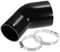 X AUTOHAUX 1 Set 45 Degree 3.5 to 4.0 ID Car Silicone Hose with Clamps Black