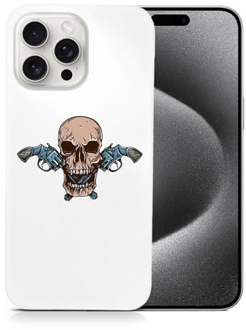 Totenkopf mit Waffen Handyhülle für Apple iPhone 15 Pro Max