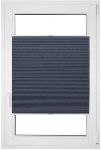 RENA Wabenplissee Thermo Plissee ohne Bohren Verdunklungsplissee Blickdicht Fenster Balkonfenster Balkontür Verdunkelung Sonnenschutz Innen Sichtschutz Hitzeschutz Dunkelblau 130x140 cm