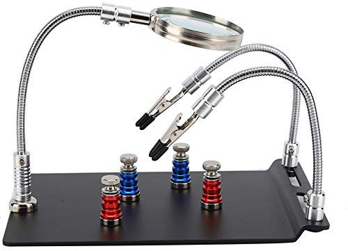 Magnetic PCB Holder, Magnetic Circuit PCB Clamp Board Holder X3 Magnifier Motherboard Repairs Tool Fixture