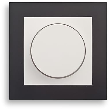 Universal LED Drehdimmer 3-100W mit Drehregler und Druckknopf reinweiß System Gira (E2 schwarz matt)