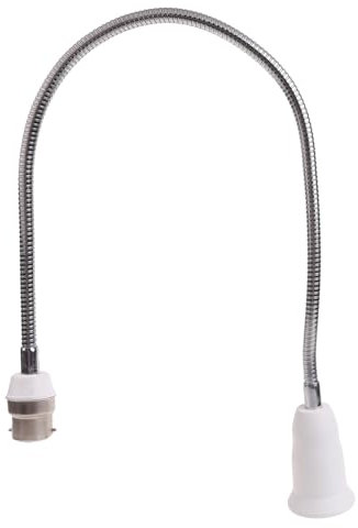 SCUDGOOD B22 To E27 Extended Light Base Stand Lamp Bulb Socket Adapter Holder Adjustable Lamp Socket Extender AC100-230V 360 Degree Rotating Lamp Holder