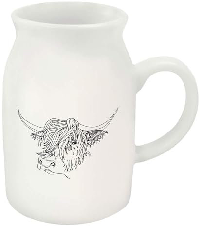 Azeeda 300ml 'Highland Cow' Ceramic Milk Jug (MJ00001799)