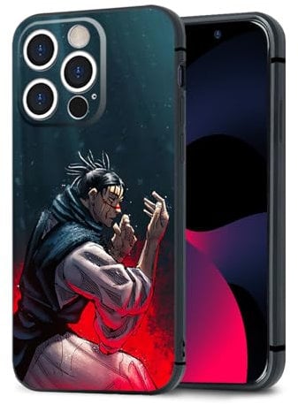 HWLHJJ JJK Choso Black Anime Character Case - Cool Manga Silicone TPU Mobile Phone Case for iPhone 11