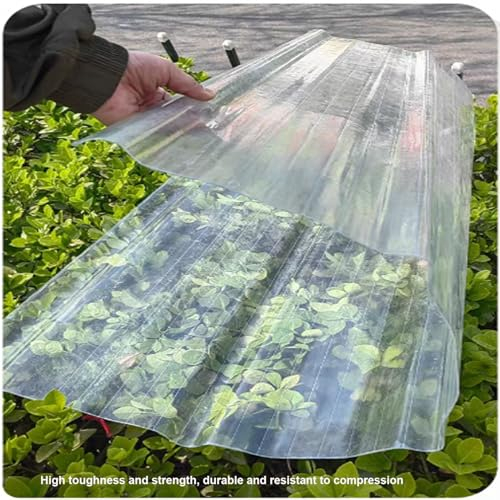 Placa de Iluminación Natural FRP,Paneles de Techo Corrugado a Prueba de Polvo,Panel para Tejado Transparente de 2mm,Chapa Ondulada con Aislamiento Térmico,Fácil de Cortar (0.9x1.2m/35x47in)