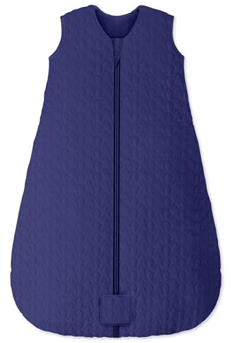 Unnivoll Schlafsack Baby Winter 2,5 Tog Baby Schlafsack 18-24 Monate Baumwolle Babyschlafsack Neugeborene Winterschlafsack Baby Warm und Weich 90 cm für Jungen Mädchen Marine Blau