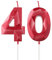 mciskin Red 40th Birthday Candles, 3D Number 40 Candles for Cake, Women Men 40th Birthday Decorations,Pearl Red Candle Cake Topper Decorations for Birthday Party Weddings Anniversary Supplies