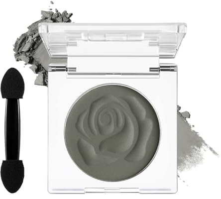 DE'LANCI Single Dunkelgrau Lidschatten,Grau Matte Lidschatten Make-up,Wasserfester Grau Lidschatten Gut Pigmentiert,Grundlegender Lidschatten,Wasteland-Punk-Make-up,Goth Make-up,Vegan #04