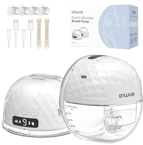 Tire Lait Electrique Main Libre Double de Qualité Hospitalière - Aspiration forte de 338mmHg Tire Lait Electrique Portable, 9 Niveaux 4 Modes avec écran LED, Fonction de mémoire, Bride de 21/24 mm