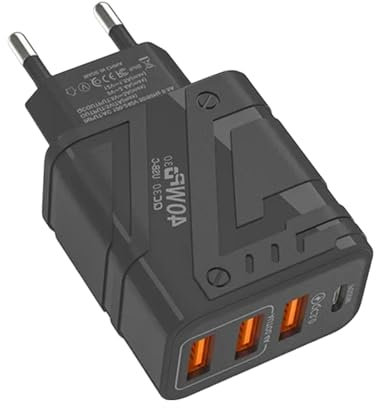 Bloque de Carga rápida USB - Bloque de Carga rápida Tipo C, Cargador USB de Pared Cargador de Pared portátil Bloque de Carga rápida USB Tipo C de 40 W, para el hogar, Viajes, Viajes