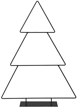 Metall Tannenbaum zum Schmücken schwarz - 41 cm - Weihnachts Deko Ständer für Zierschmuck - Deko Tanne für Baumschmuck und Christbaumkugeln