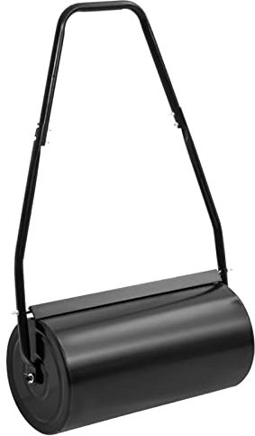 KLYDBMYT Garden Lawn Roller with Handle Black 42 L Iron and Steel