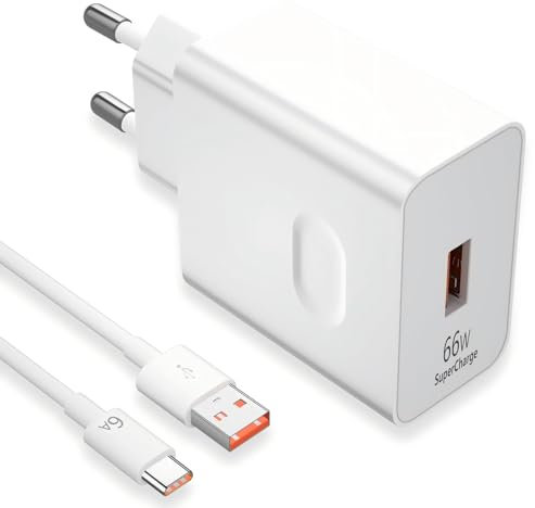 Chargeur 66 W Supercharge Compatible avec Honor Huawei câble USB‑C 6 A 1 m – Chargeur Rapide 66 W pour Honor 200Lite90 70 Magic6 6Pro 6Lite 5Lite Magic Pad 9 Pad X9 X8 Mate 40 Pro