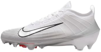 Nike Vapor Elite 1 Football Cleats (White/Summit White/Bright Crimson/Metallic Silver), White/Summit White/Bright Crimson/Metallic Silver, 11 UK