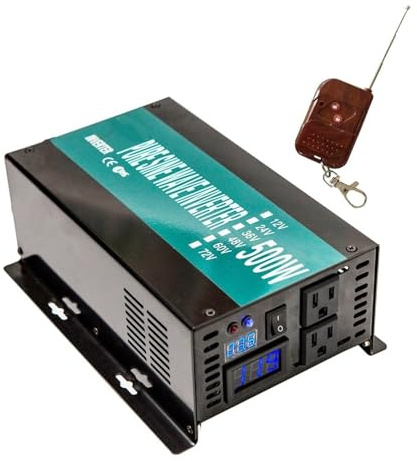 Transformateur Tension Onduleur Sinusoïdal Pur Convertisseur CC vers CA Alimentation 12 V 24 V 48 V vers 120 V 230 V 240 V Onduleur pour Panneau Solaire 24 V 220 V 500 W Inverter(230V,Universal,12V)