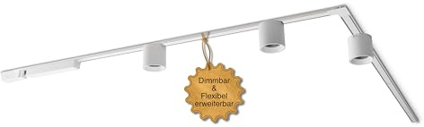 MNK_solution LED Schienensystem Decke Komplettset 3 Deckenspots Weiß | Zigbee dimmbar – Deckenlampe für Wohnzimmer, Küche, Esszimmer – moderne Deckenleuchte – Lichtschienensystem – Deckenstrahler