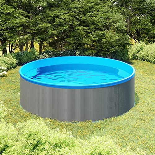 QUAHEAS Piscina gonfiabile con parete in acciaio con rivestimento in PVC, 350 x 90 cm, capacità 7200 l, piscina da appoggio per giardino, terrazza, piscina all'aperto per famiglia, bambini