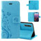 betterfon Hülle Kompatibel mit Huawei P20 Pro | Premium PU Leder Handyhülle Wallet Case für P20 Pro | Schutzhülle Blumen Klapphülle Handyhülle | Blau
