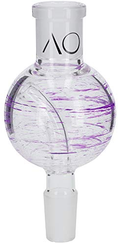 AO® Shisha Molassefänger Kugel 60mm Dots I Molassefänger aus Borosilikatglas mit getupften Muster in Lila I Shisha Molassefänger 18/8 Schliff I Shisha Zubehör I Vorkühler-Aufsatz für Wasserpfeife