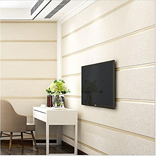 Tapete Breite Streifen-Beige white Moderne PVC Tapete Poster Wanddekor Für Hotel Büro Wohnzimmer Küche