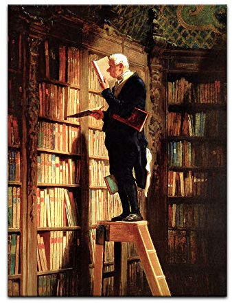 Kunstdruck Poster - Carl Spitzweg Der Bücherwurm 30x40 cm ca. A3 - Alte Meister Bild ohne Rahmen
