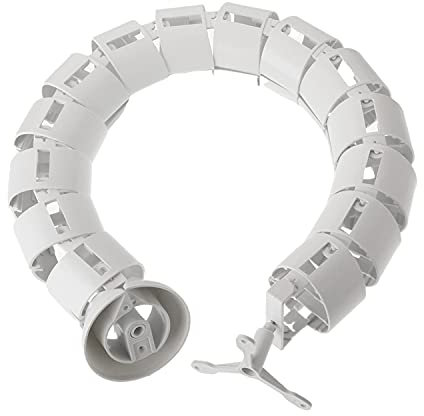 Othmro Spiral Wire Wrap Cable Wrap Cord 60mm/2.36 Diameter 750mm Length White PE Polyethylene Tubing for Computer Cable 1PCS