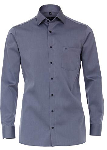 CASAMODA Businesshemd Langarm Uni Comfort Fit mittleres Dunkelblau 50