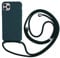TANGNI Crossbody case for iPhone 11 Pro - Necklace Mobile Phone Cover with Cord Strap - Lanyard Case Holder - Mobile Phone Collar Clear Soft TPU Shockproof Bumper -Green