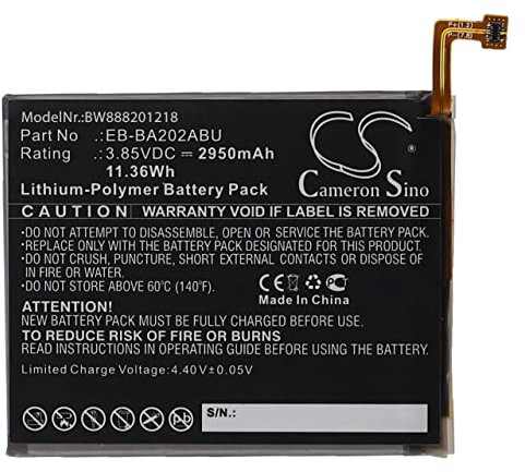 vhbw Akku kompatibel mit Samsung Galaxy A10e, A10e 2019, A20e, SM-A102, SM-A102N Handy Smartphone Telefon (2950mAh, 3,85V, Li-Polymer)