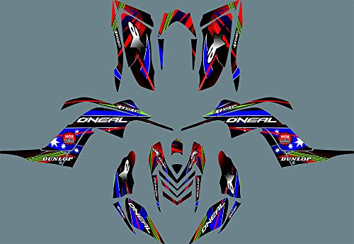 Custom Motorcross Aufkleber Motorrad Decals Graphics Kit für Yamaha Raptor 700r 2006 2007 2008 2009 2010 2011 2012 (rot)