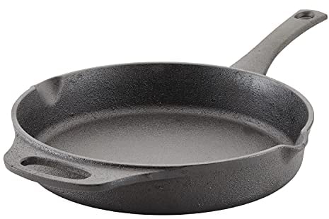Rachael Ray Pre-seasoned Cast Iron Skillet, 10 Inch, Black