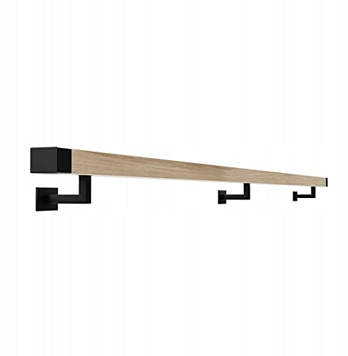 Pasamanos de madera con iluminación LED, de roble, 50 x 40 mm, 200 cm