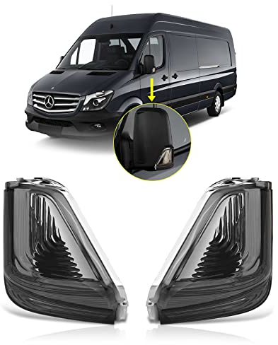 TangMiGe Blinker für Mercedes Benz MB Sprinter 906 06/2006-01/2018, 907/910 02/2018-up; Volkswagen VW Crafter 30-50 (2E) 2006-2016, 1 Paar Smoke, Spiegel Blinker Seitenblinker Blinkleuchte