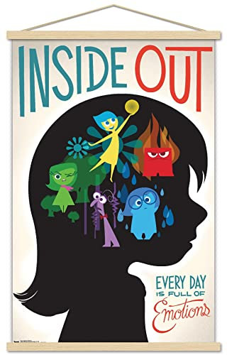 Trends International Disney Pixar Inside Out-Emotions Wandposter mit Magnetrahmen aus Holz, 56,8 x 86,4 cm, Druck und Buchenholz-Aufhänger