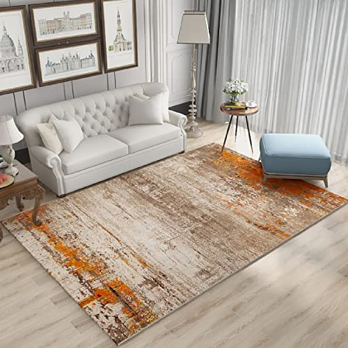 Teppich Teppich für küche deko Wohnung Orange braun Moderne abstrakte Tuschemalerei Design Wohnzimmer Sofa Teppich kinderzimmer deko 60x90cm