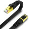 KASIMO Lan Kabel 2m x 2 Stück Flach Netzwerkkabel Cat 8 Internetkabel für 40 Gigabit Ethernet Kabel cat8 mit vergoldetem RJ45 (Schwarz, 2m x 2 Stück)