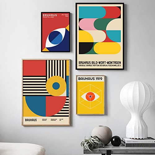 Hnyjyfa Bauhaus Poster Abstrakte Linien Geometrie Wand Bilder Modernes Bauhaus 1923 Ausstellungs Poster Boho Vintage Bauhaus Design Kunstdrucke Galerie Minimalistisches Gemäldewerk Deko 0224092