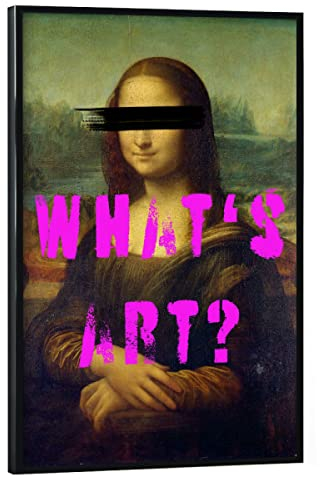 artboxONE Poster mit schwarzem Rahmen 90x60 cm Streetart Whats Art' Mona Lisa HouseofWalls - Bild Mona Lisa