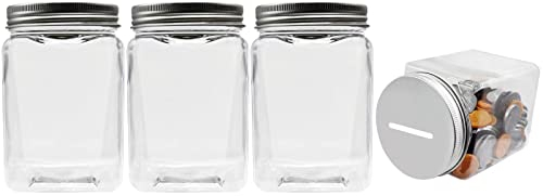 Mczcent Sparschwein Klein-4PACK, Sparbüchse Transparent für alle Euro-Münzen, Spardose Wenig Plastik Durchsichtig, Kleine Spardosen Piggy Coin Money Saving Bank Münzen Jar Box für Jungen Mädchen