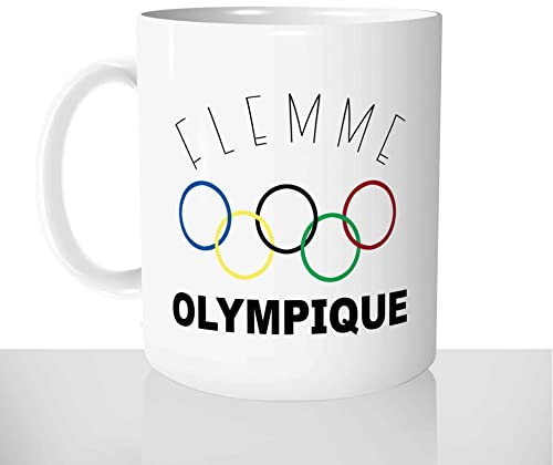 Mug-Cadeau Flemme Olympique - Tasse Idée Cadeau Original Humour Sport Collègue - Noel Anniversaire