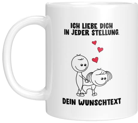 TassenTicker - Tasse lustig personalisiert - Geschenk für Frauen Männer Freund Freundin - Jahrestag - Hochzeitstag - Verlobung - lustige Geschenkidee - Valentinstag - Valentinstagsgeschenk (Weiss)