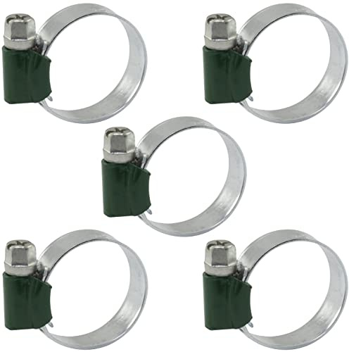 AERZETIX - C63663 - Lot de 5 Colliers de Serrage à Crémaillère à Vis Tangente Renforcé 40-60 mm - Largeur 12 mm - en Acier Zingué - Couleur Argent