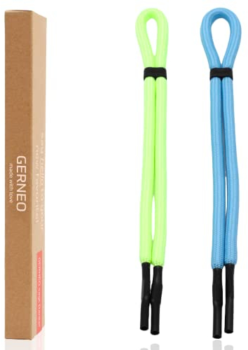 GERNEO® – ORIGINAL Olympia III – schwimmfähiges Sport Brillenband Neopren – leuchtet im Dunkeln – gelb & blau – verstellbar mit Kabelzug – wasserfestes Sportbrillenband & fester Halt für Wassersport